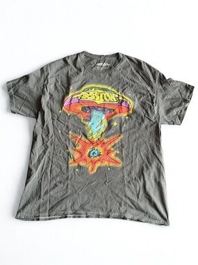 Boston Graphic Band Tee in Charcoal with Multicolor Print